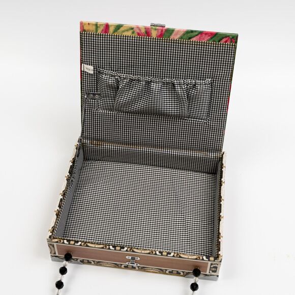 Hand made Cigar box purse case beaded handle - Picture 5 of 11